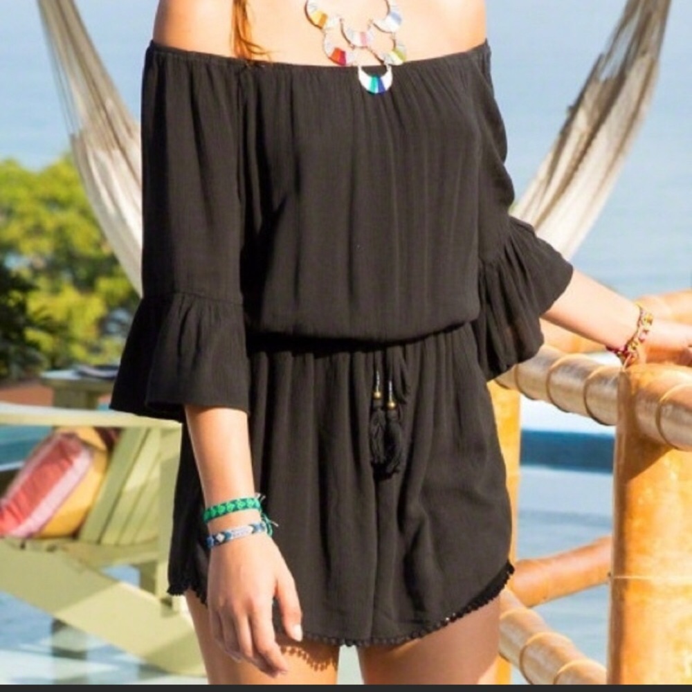 Hollister off shoulder black romper